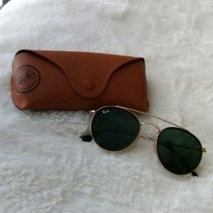 Ray Ban gold frame shades